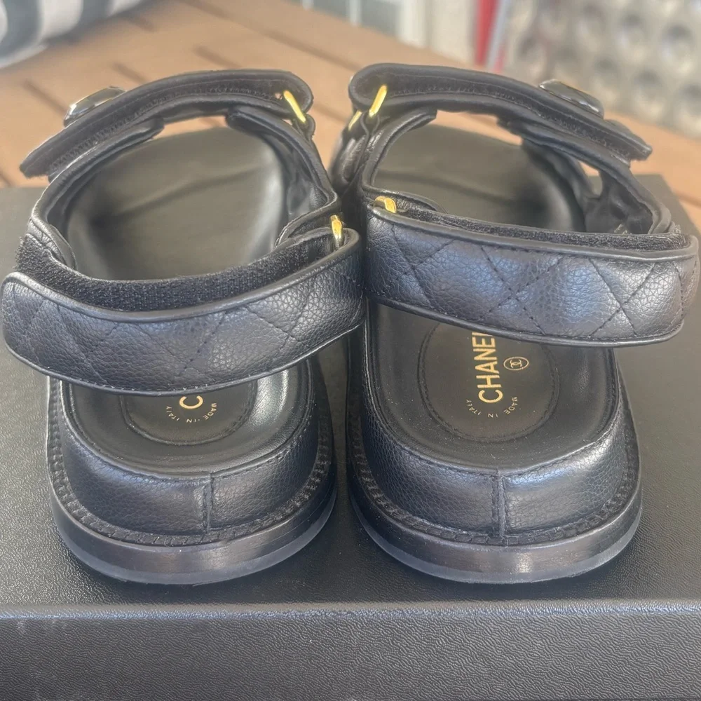 Chanel Quilted Dad Sandals - Sz 37 - Picture 5 of 11